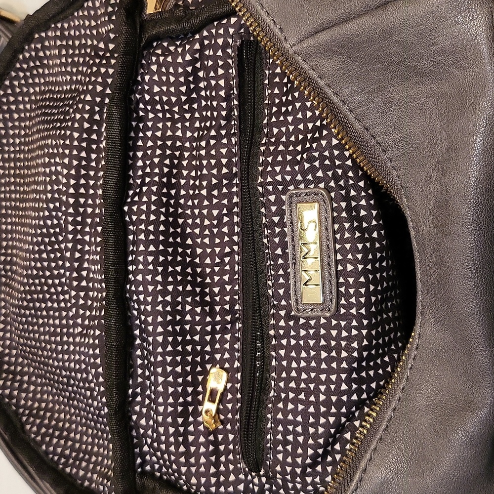 MMS Katie Womens Grey Convertible Shoulder Faux Vegan Leather Backpack - Picture 12 of 13